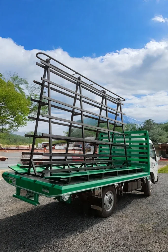 furgón para transporte de vidrios